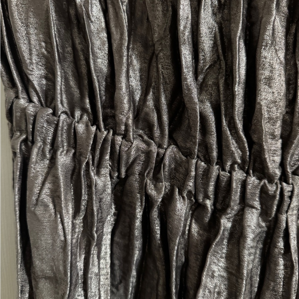 Lafayette 148 New York Silver and Black Pleated Maxi Dress - Picture 3 of 8